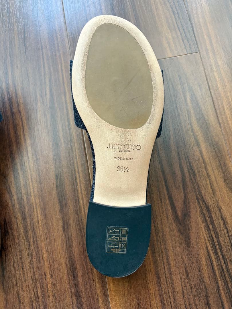 【h111e】 極美品✨ジミーチュウ ミュール36.5 デニム