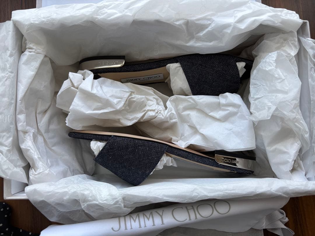 【h111e】 極美品✨ジミーチュウ ミュール36.5 デニム