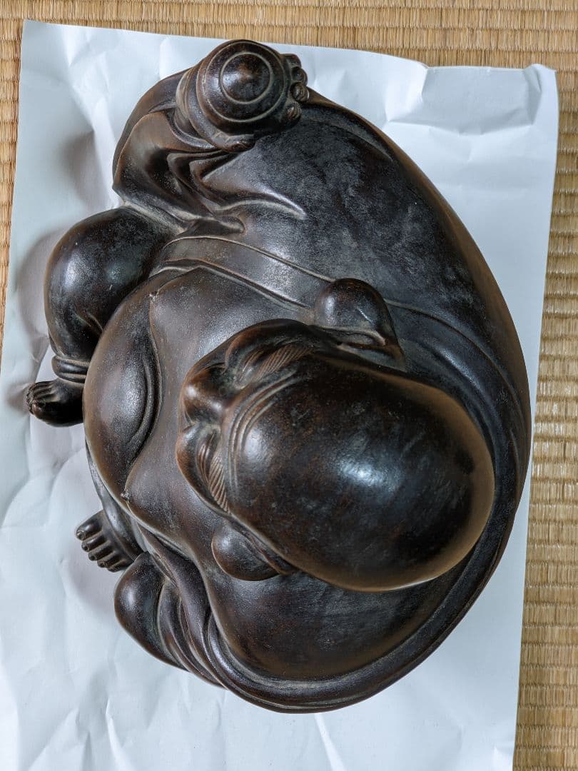 ⭐江戸時代 古備瀬焼 布袋立像 遺品少数 伊部 型物 時代物 縁起置物飾り骨董品