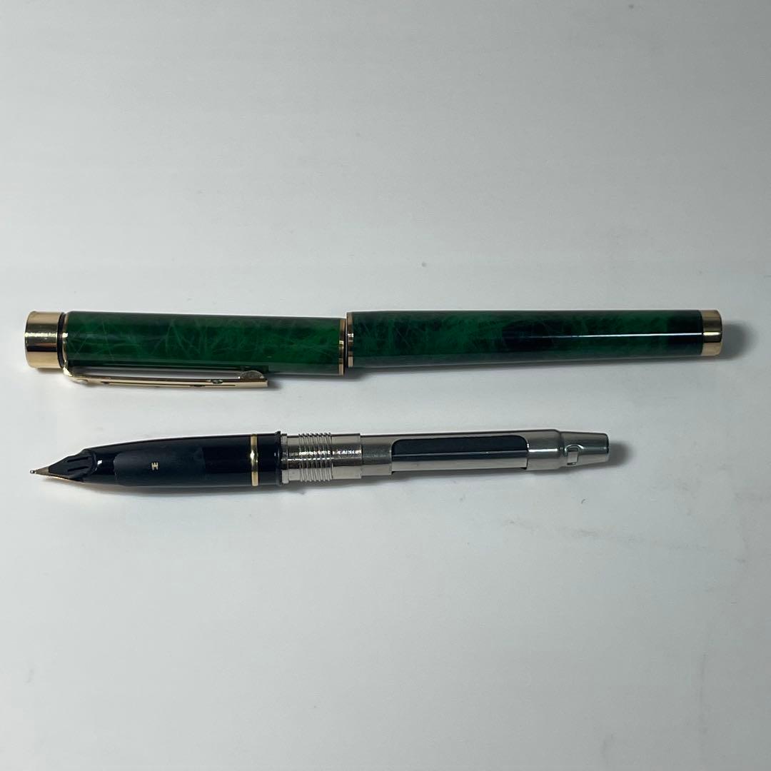 ①14K Sheaffer Targa 万年筆 ボールペン セット シェーファー