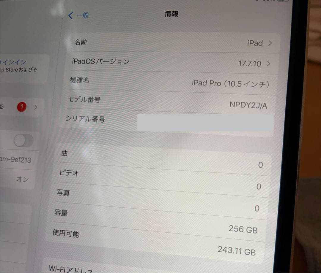【ジャンク】Apple iPad Pro 10.5インチ 256GB ➕付属品