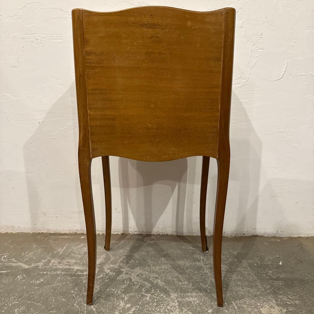 ヴィンテージ　木製サイドテーブル　引き出し／棚付き