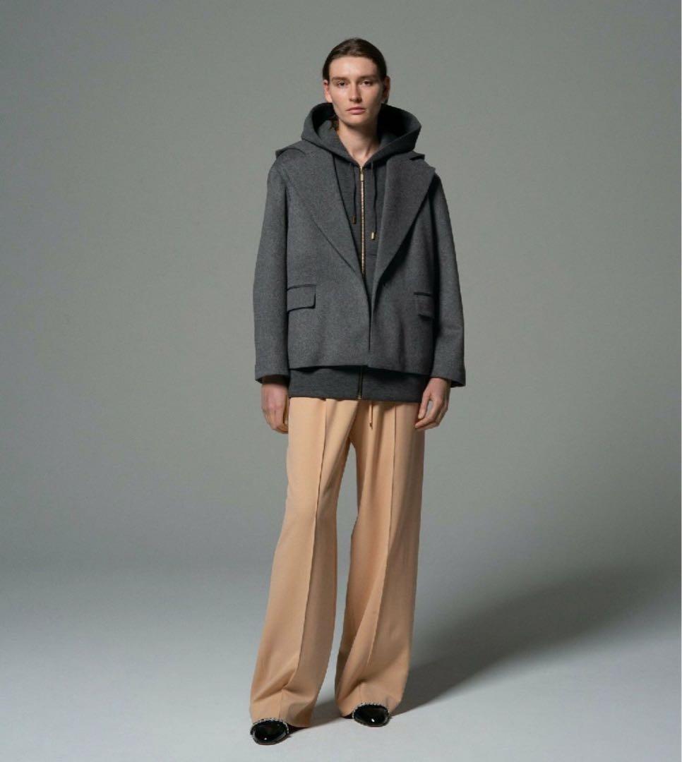 こ*ま様 ドゥロワー Drawer フード　ウールショートコート 36