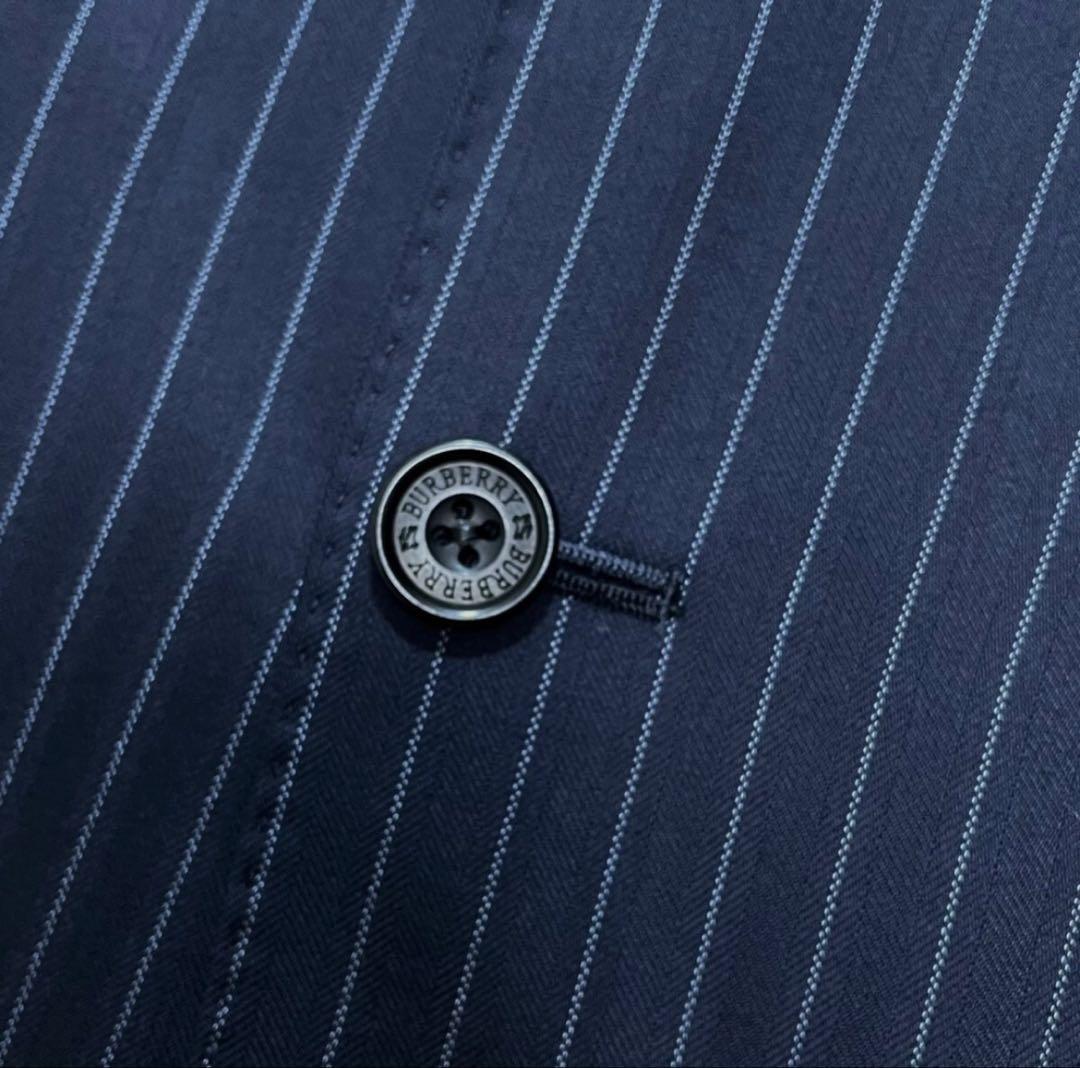 極美品　バーバリー　ネイビー ストライプ スーツ