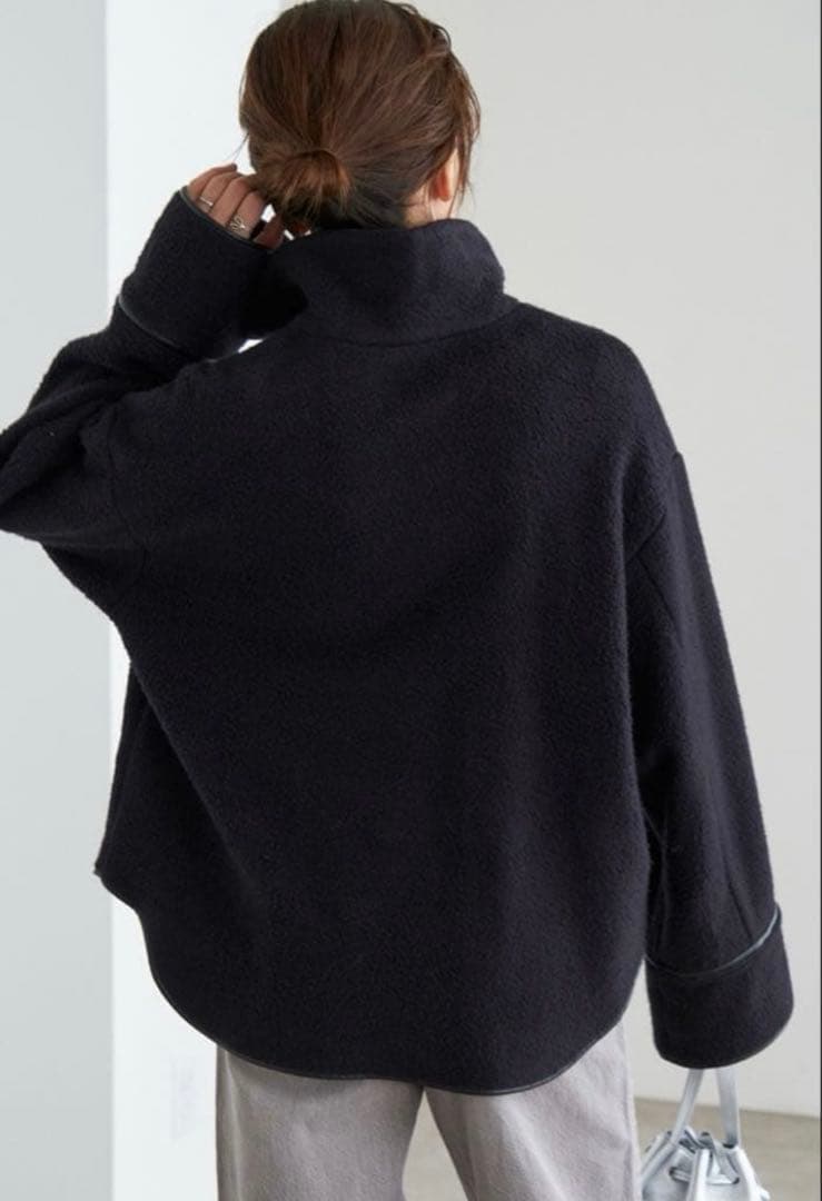 ほぼ新品　ヤクコフリース ハーフZIPフルオーバー ブラック M