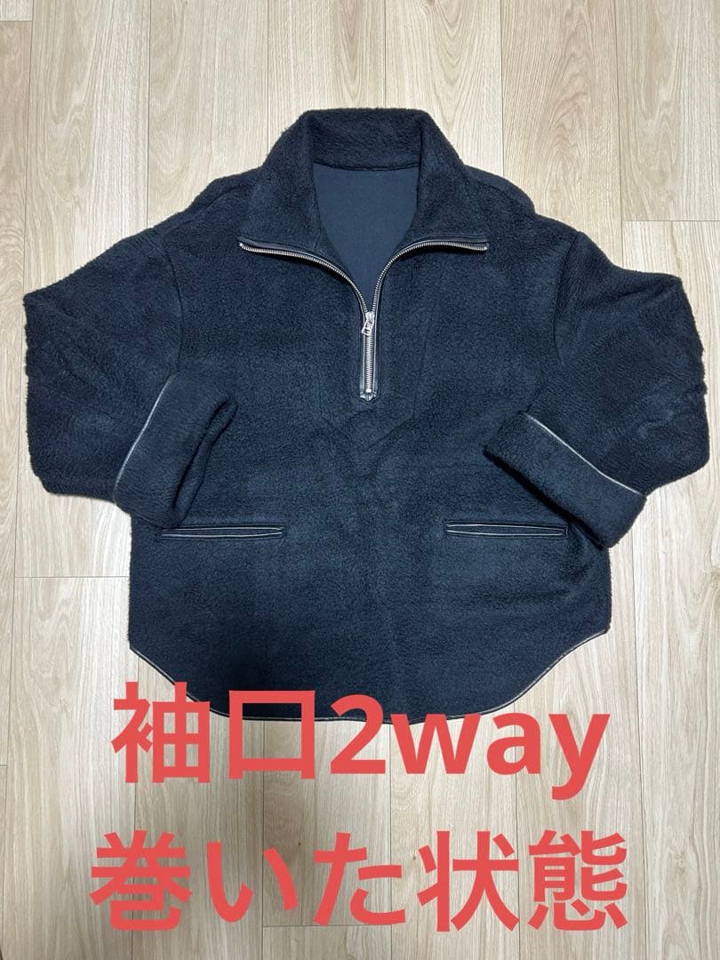 ほぼ新品　ヤクコフリース ハーフZIPフルオーバー ブラック M