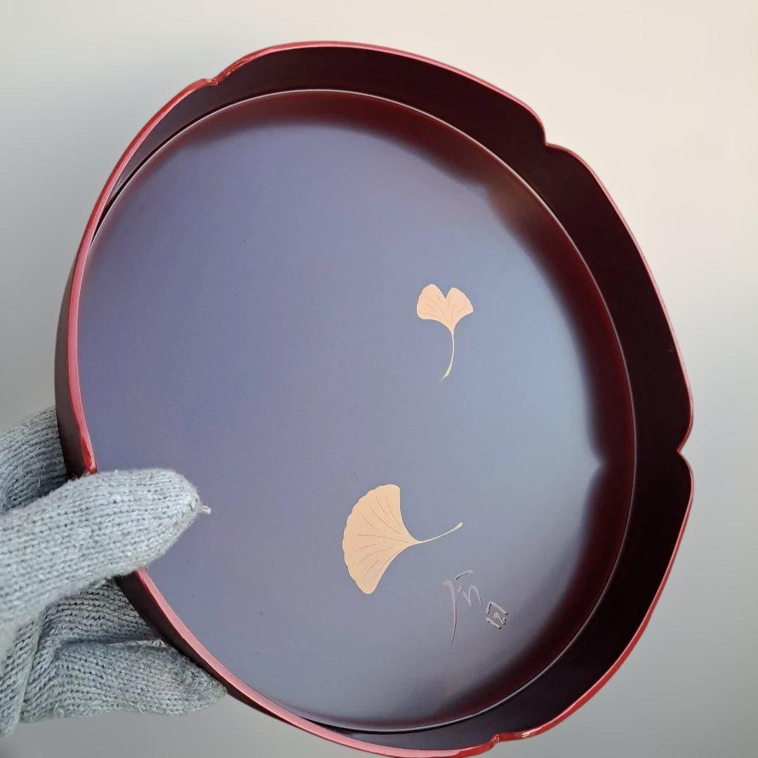 【茶道具　裏千家　千歳盆】天然天然　真塗　　長期保管品