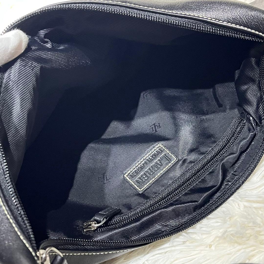 極美品☆ローレン ラルフローレン ムーンバッグ ワンショルダー 黒 三日月 本革