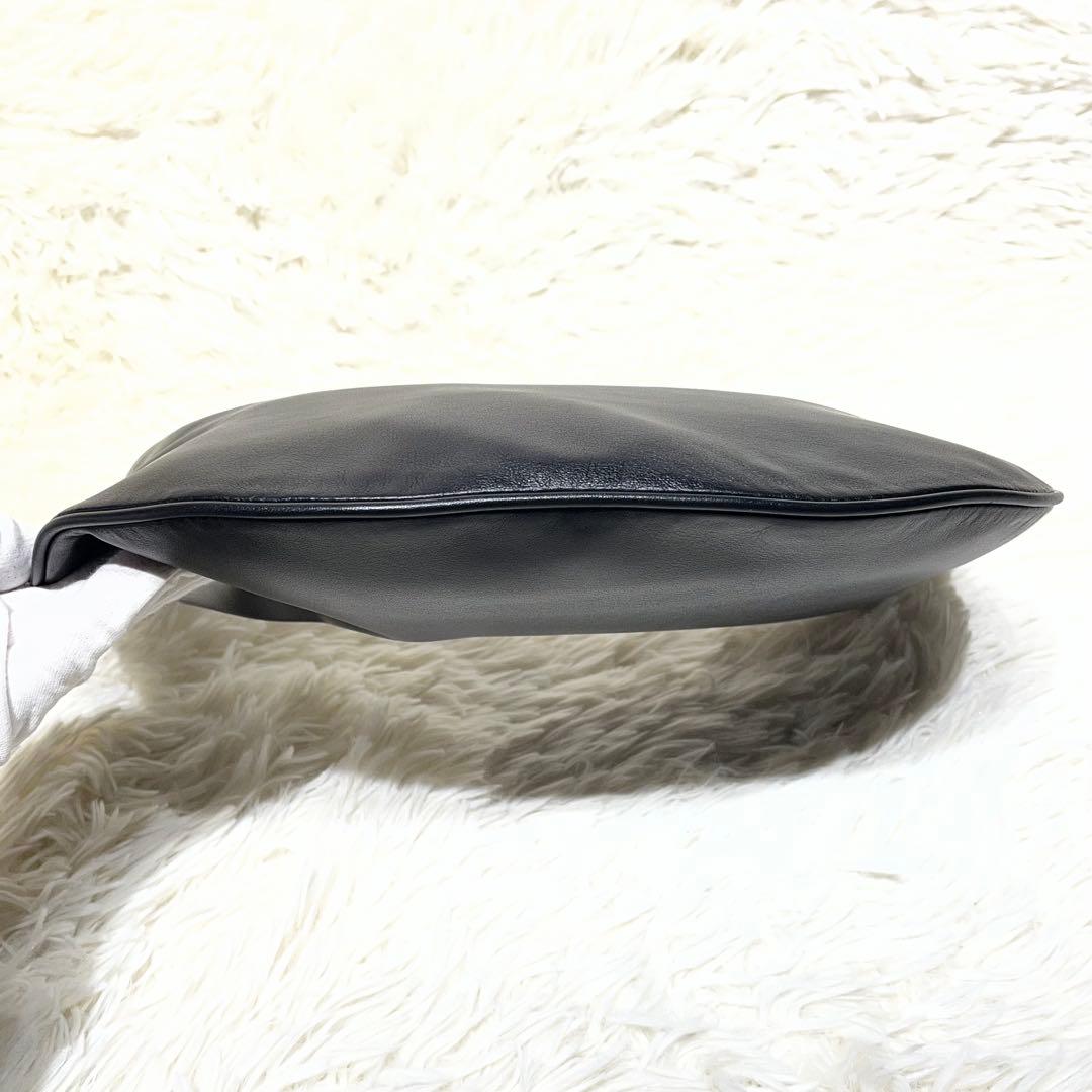 極美品☆ローレン ラルフローレン ムーンバッグ ワンショルダー 黒 三日月 本革