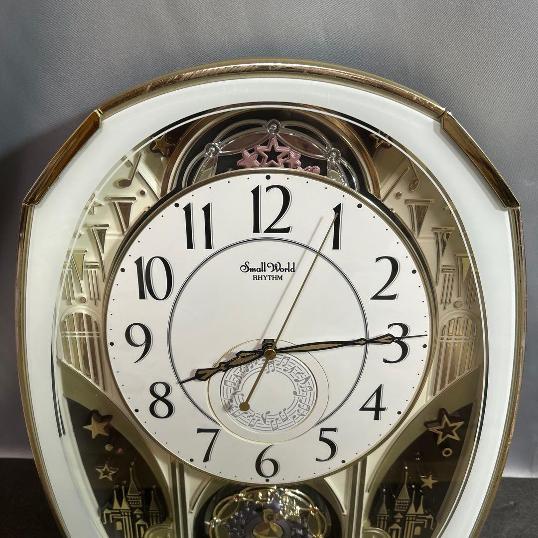 RYTHEM リズム スモールワールド 4MN513RH 壁掛け時計 オーバル型
