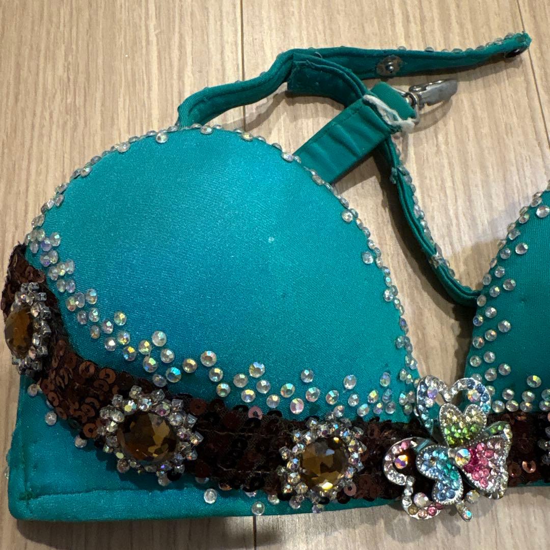 ベリーダンス衣装　マンドゥーハ サラマ　ピーコックグリーン　小柄