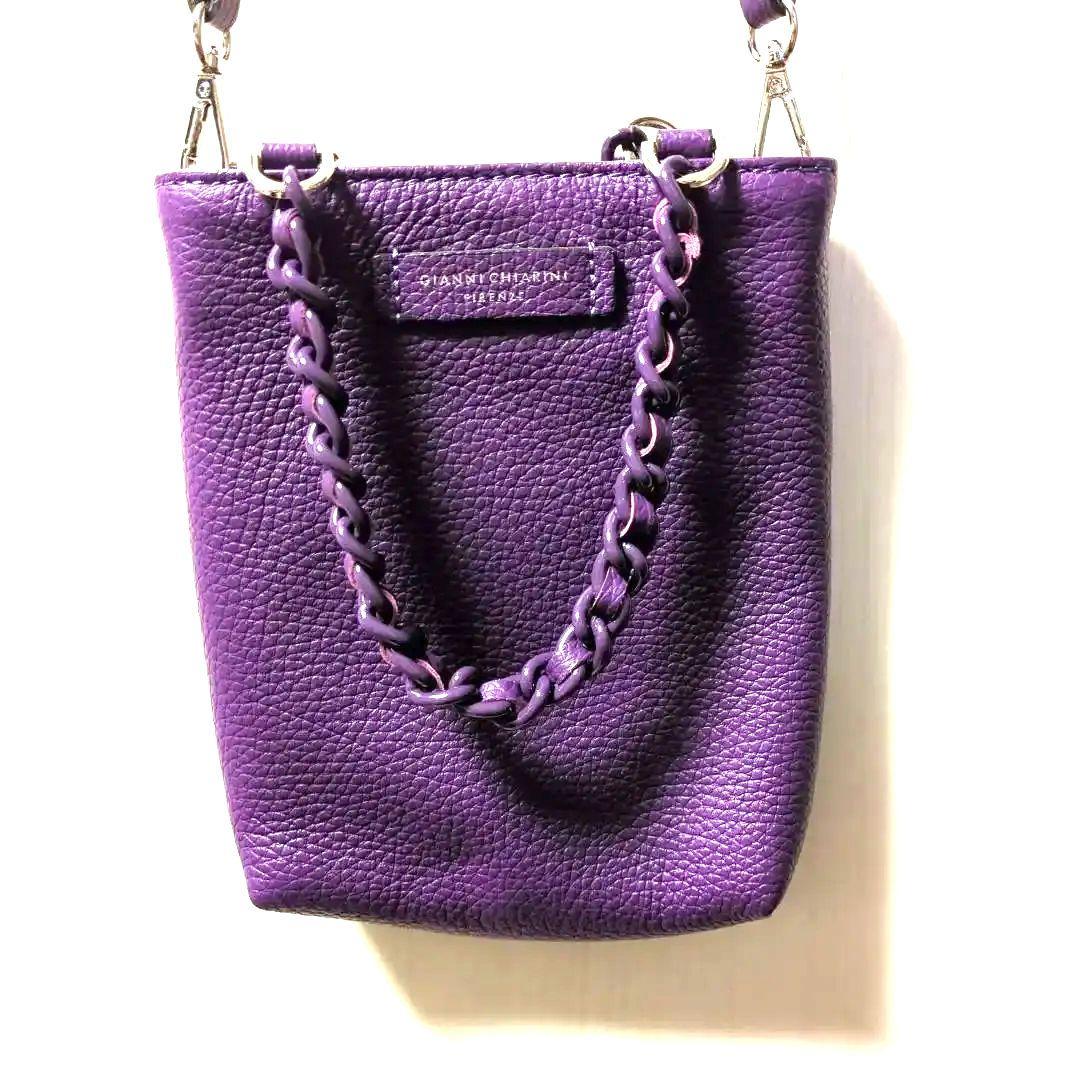 GIANNI CHIARINI パープル ショルダーバッグ（袋付き）