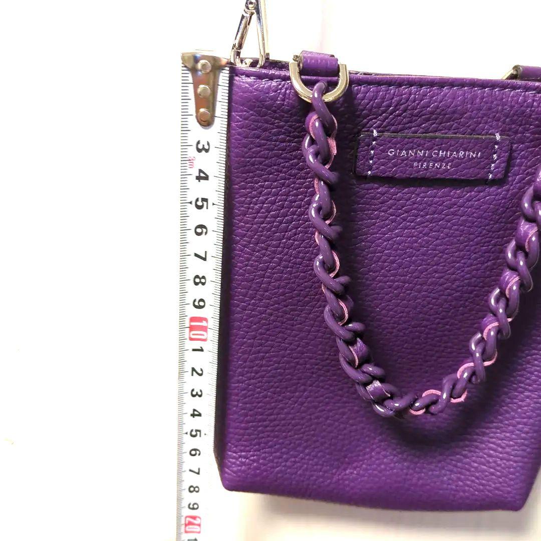 GIANNI CHIARINI パープル ショルダーバッグ（袋付き）