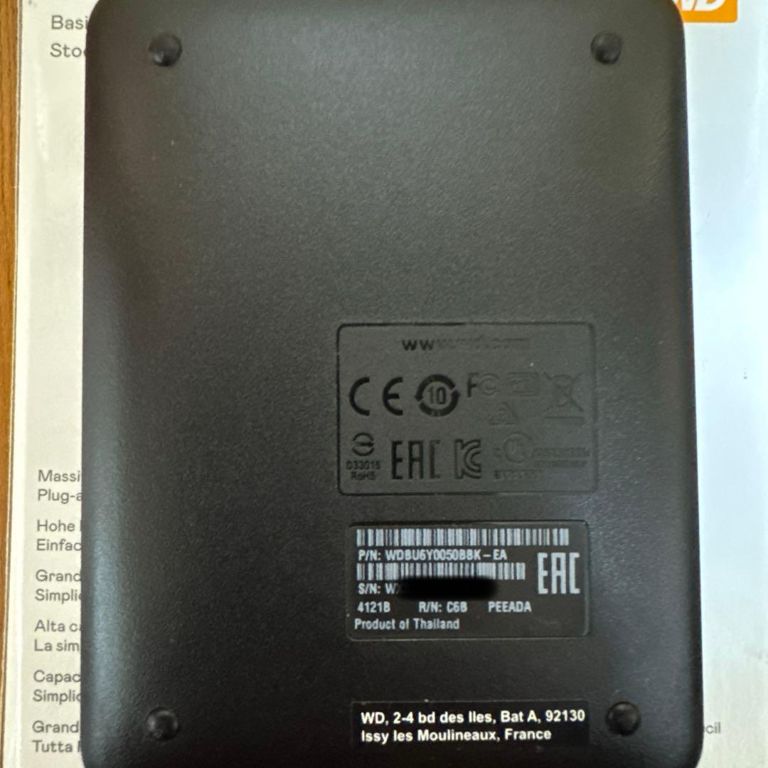 WD ポータブルHDD 5TB USB3.0 ブラック WD Elements