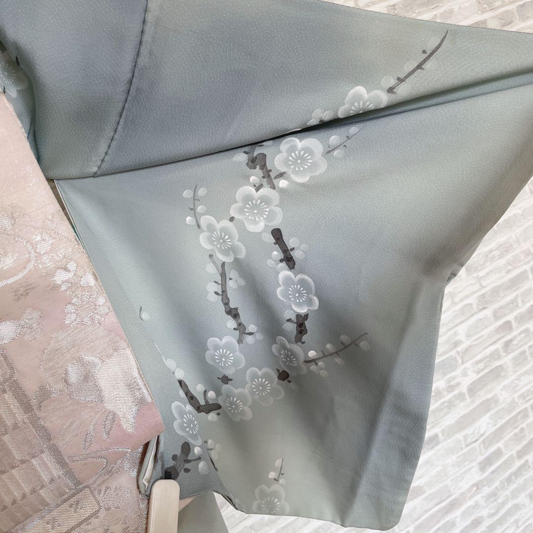 訪問着　フルセット　桜の木　手書き　手刺繍　着物　H2