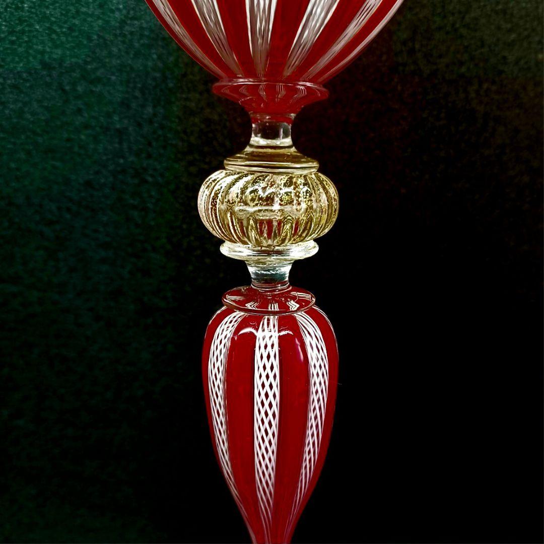 MURANO La Fenice ムラノ 金彩 レース ゴブレット グラス