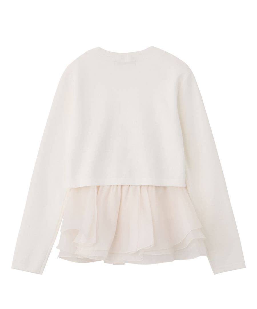 ♡完売商品♡COCO DEAL ペプラムブラウスレイヤードニット アイボリー