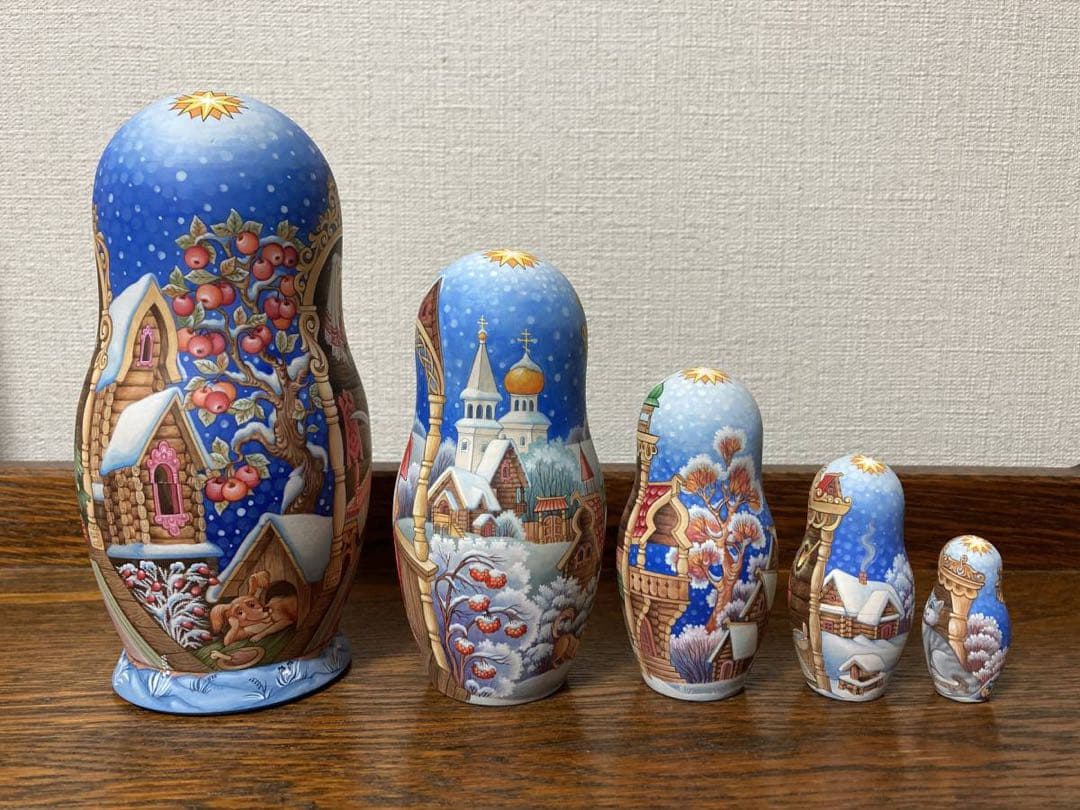 ロシア雑貨☆Icon マトリョーシカ(5P)クリスマスプレゼント