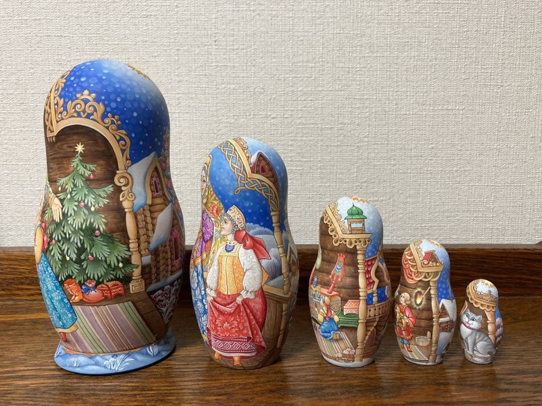 ロシア雑貨☆Icon マトリョーシカ(5P)クリスマスプレゼント