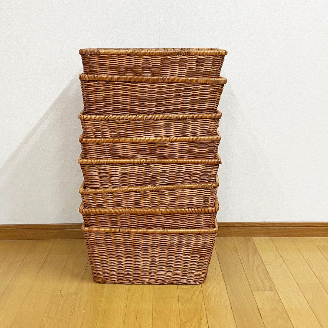 ヴィンテージ品 籐籠 バスケット ８個セット
