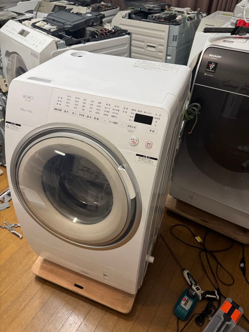 未使用に近い　 山田電気 RORO YWM-YV90N ドラム式洗濯乾燥機