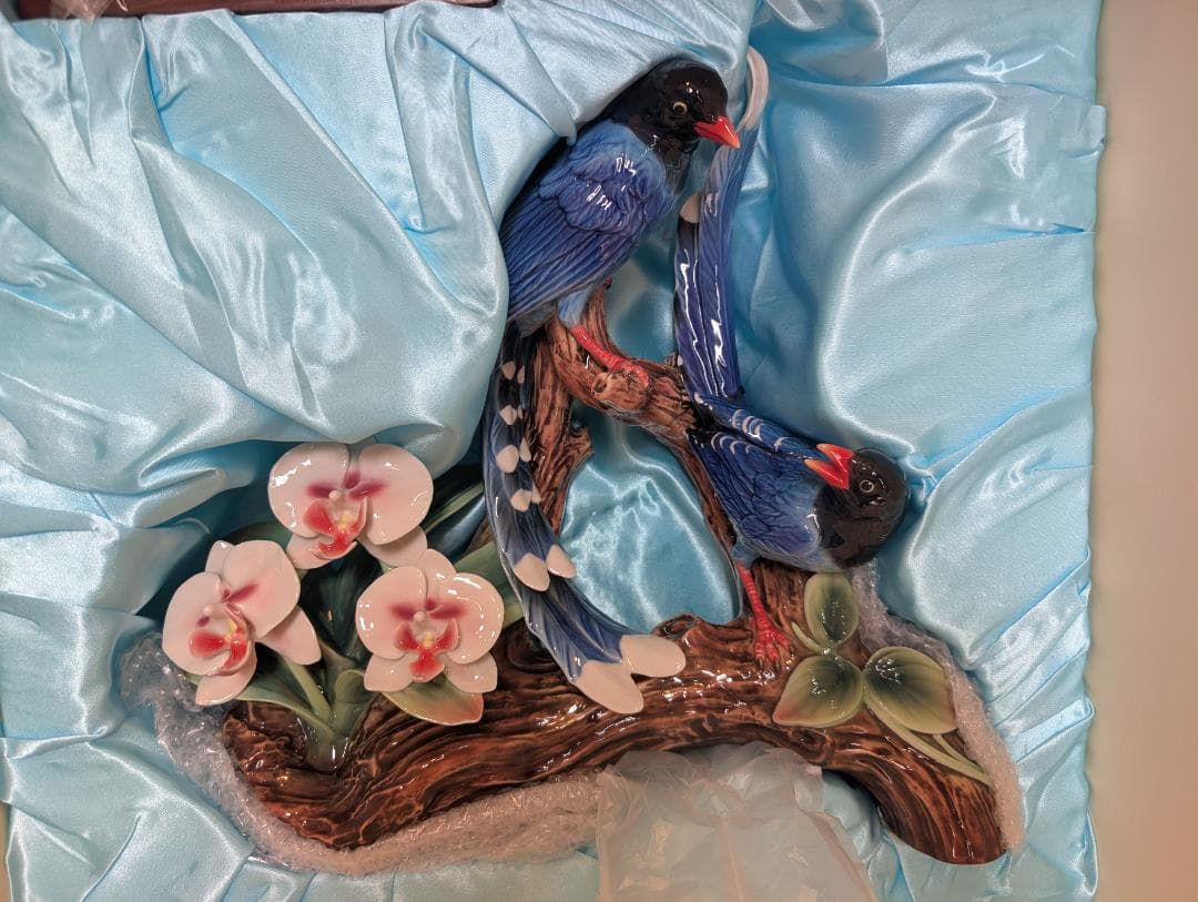 フランツ・コレクション　青い鳥と胡蝶蘭の置物　限定品　FRANZ