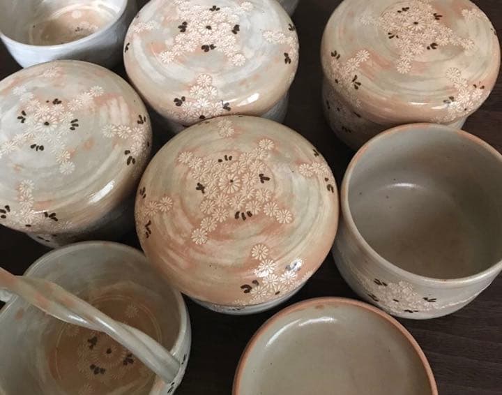 茶器 懐石 三島焼き 陶楽 二種五つセット 美品