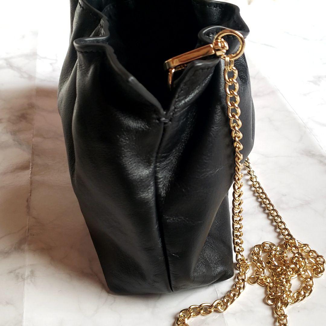 gemeil 2way ギャザーチェーンバッグ　ブラック　ジェムイル