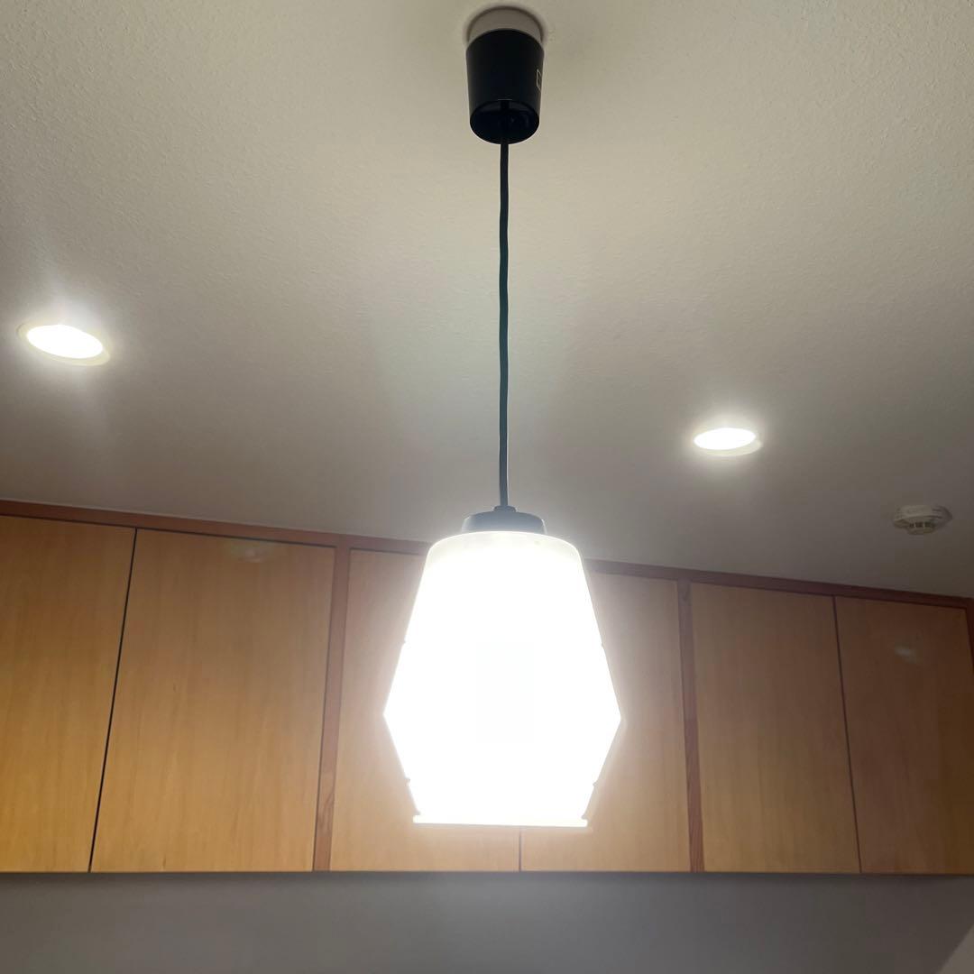 昭和レトロ　アンティーク　松下電工　ナショナル　ミルクガラス　天井照明