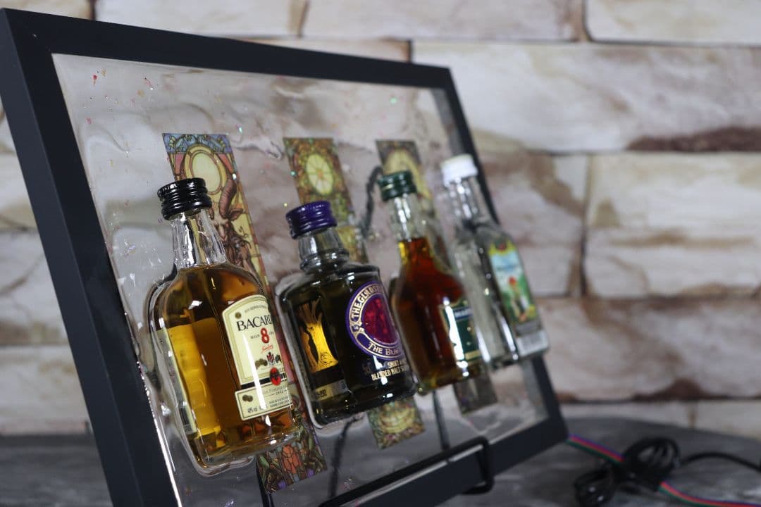 ハンドメイドインテリア レジンアート ミニチュアボトルディスプレイ