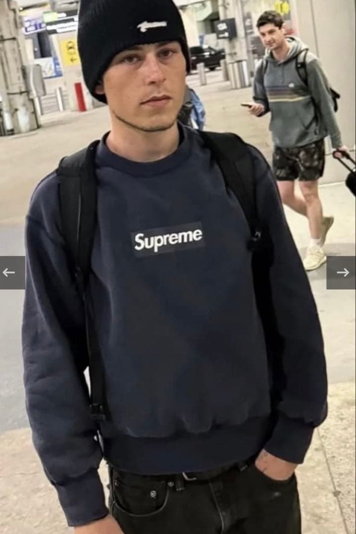 トップス Supreme Washed Box Logo Crewneck \"Navy\"