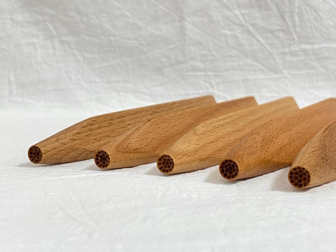 三角棒菊芯付　製菓用品　練りきり型　和菓子道具　木製　５本セット
