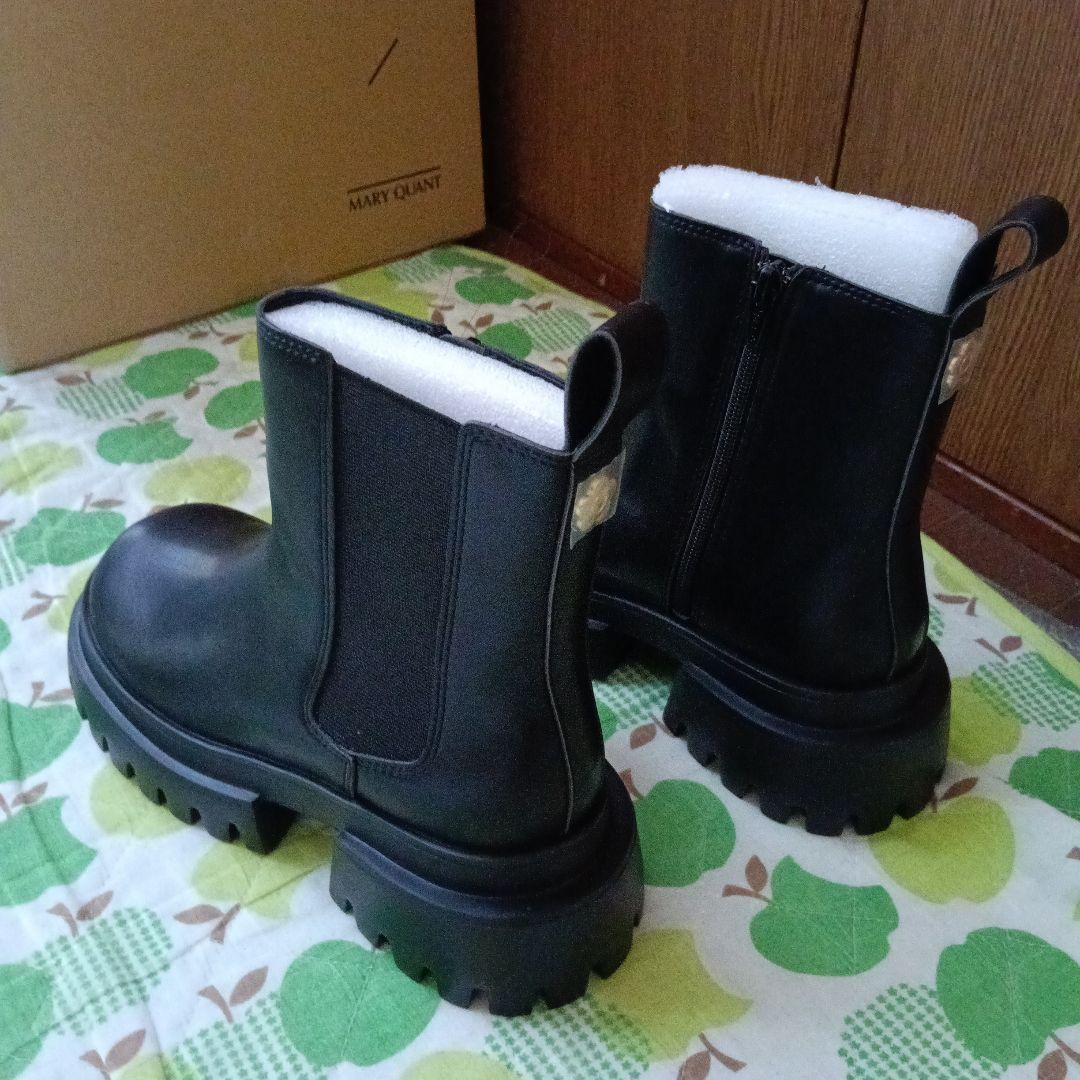 1月19日発売新作MサイズMARY QUANT ブラック サイドゴアブーツ