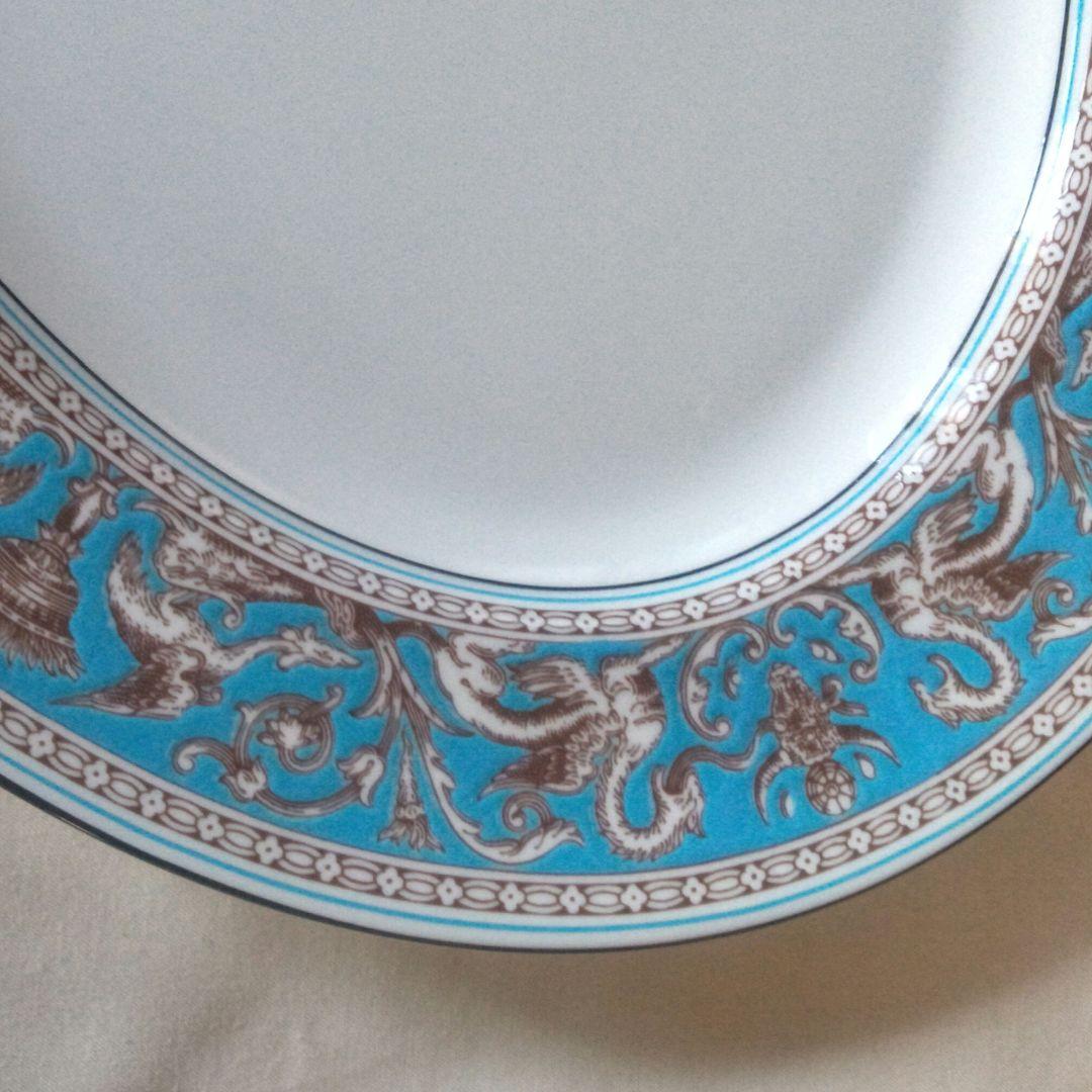 ウェッジウッド・フロレンティーンターコイズ・オーバルプレート大&27㎝壺マーク