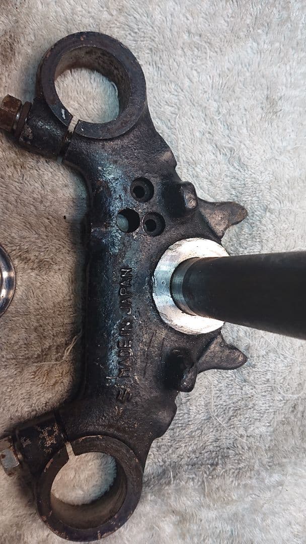 スズキ GT380 三又 中期後期 フロントステム サンパチ 曲がり無し