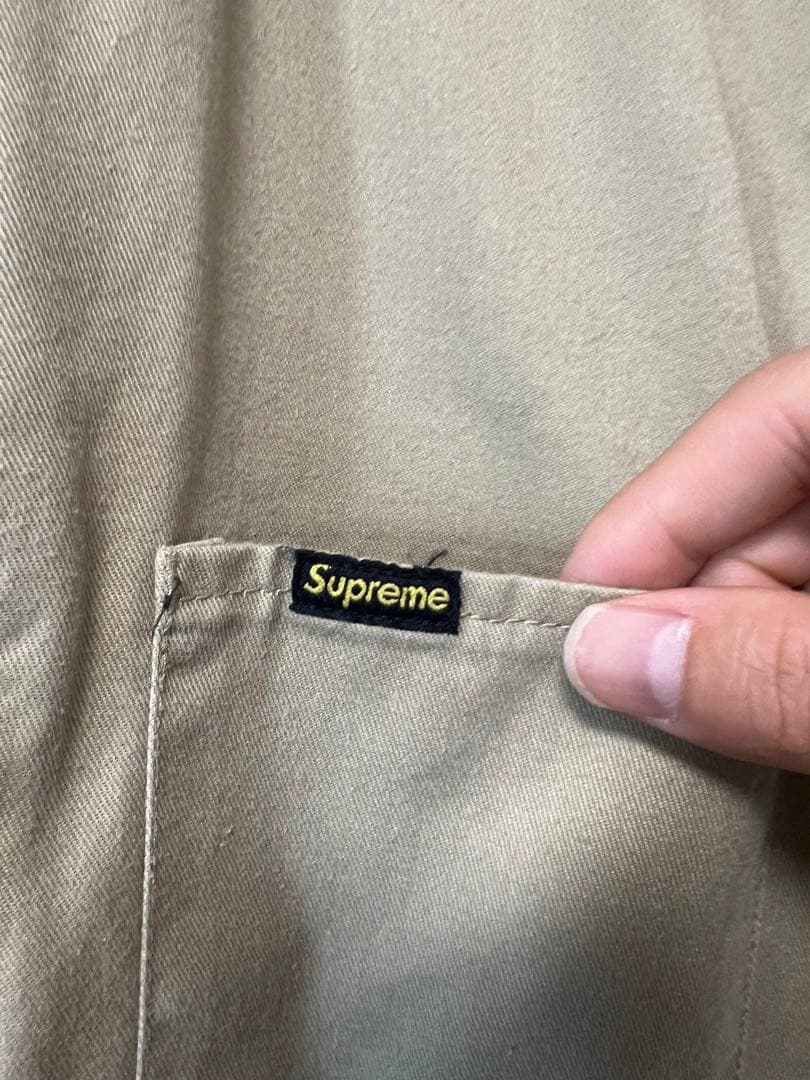 Supreme 半袖オーバーオール ベージュ