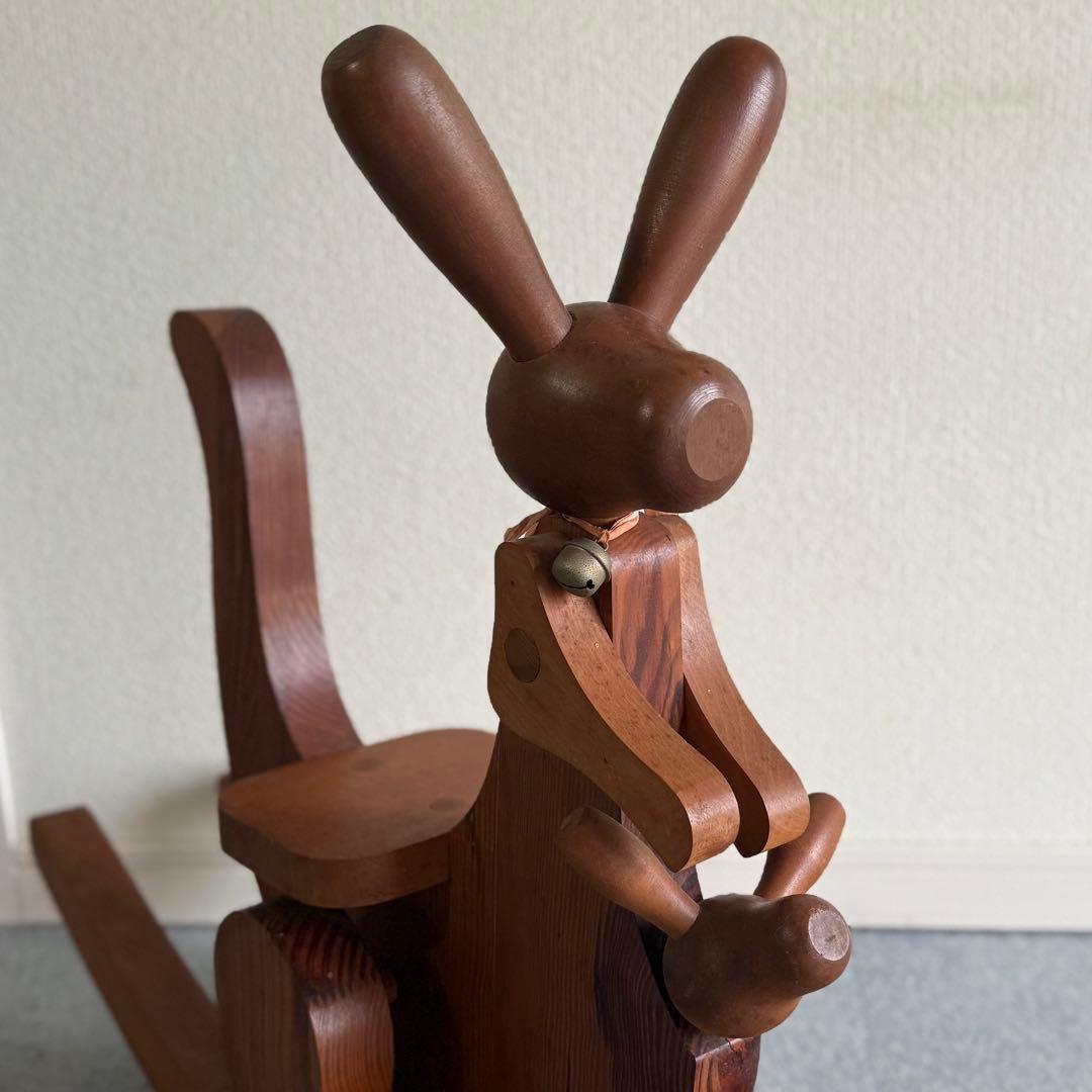 SNT1120 アンティーク カンガルー 木製 木馬 インテリア 昭和レトロ