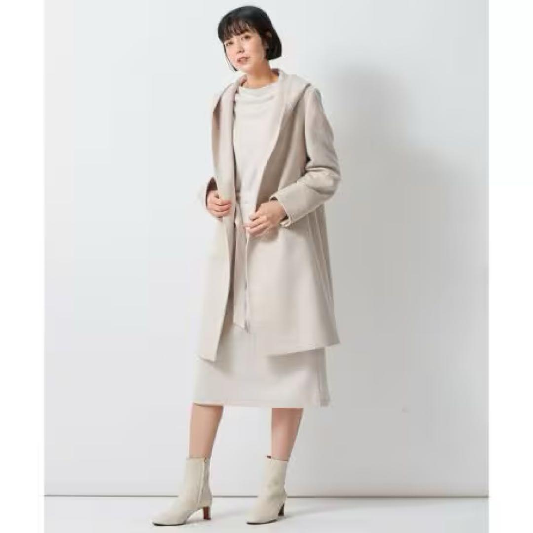 23区 ウール アンゴラ ビーバー フーデッド コート 40 L