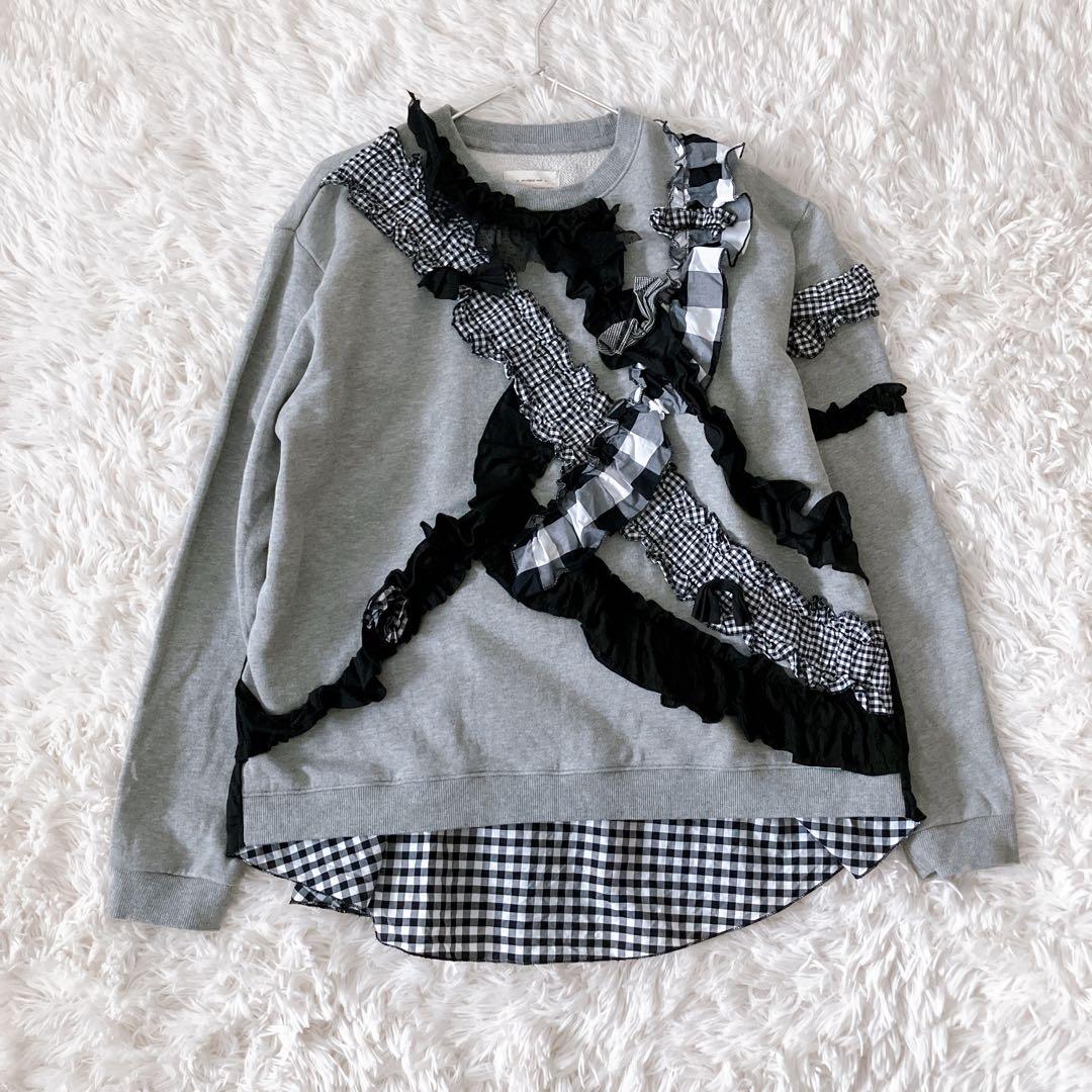 BEAMS BOY TORI-TO 別注 リボン スウェット シャツ グレー