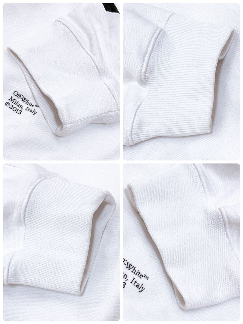 オフホワイト　バックアロー　プリント　スウェット　トレーナー　XL