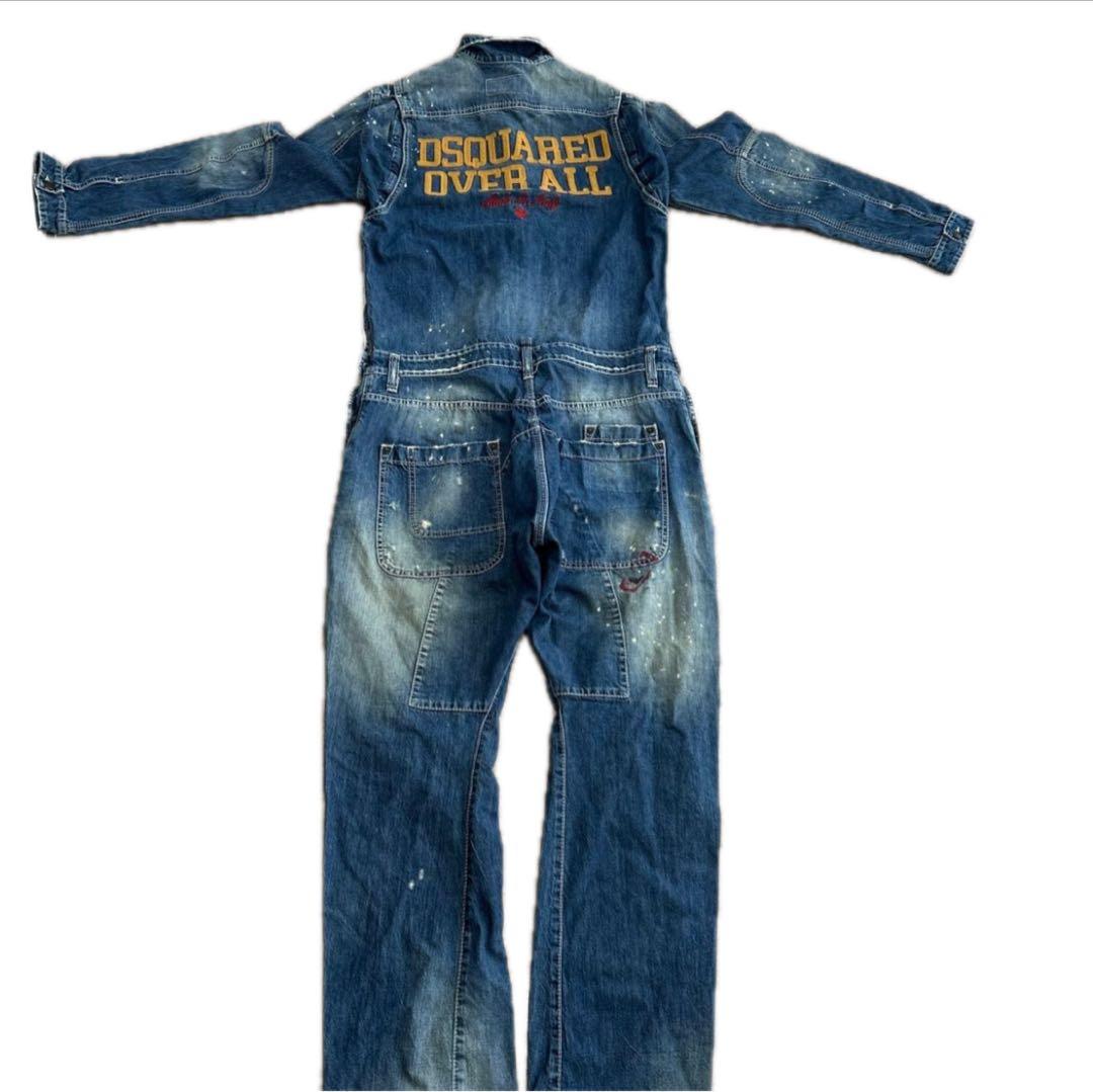 DSQUARED２　オーバーオール　サイズ44　デニム　ダメージ加工　長袖