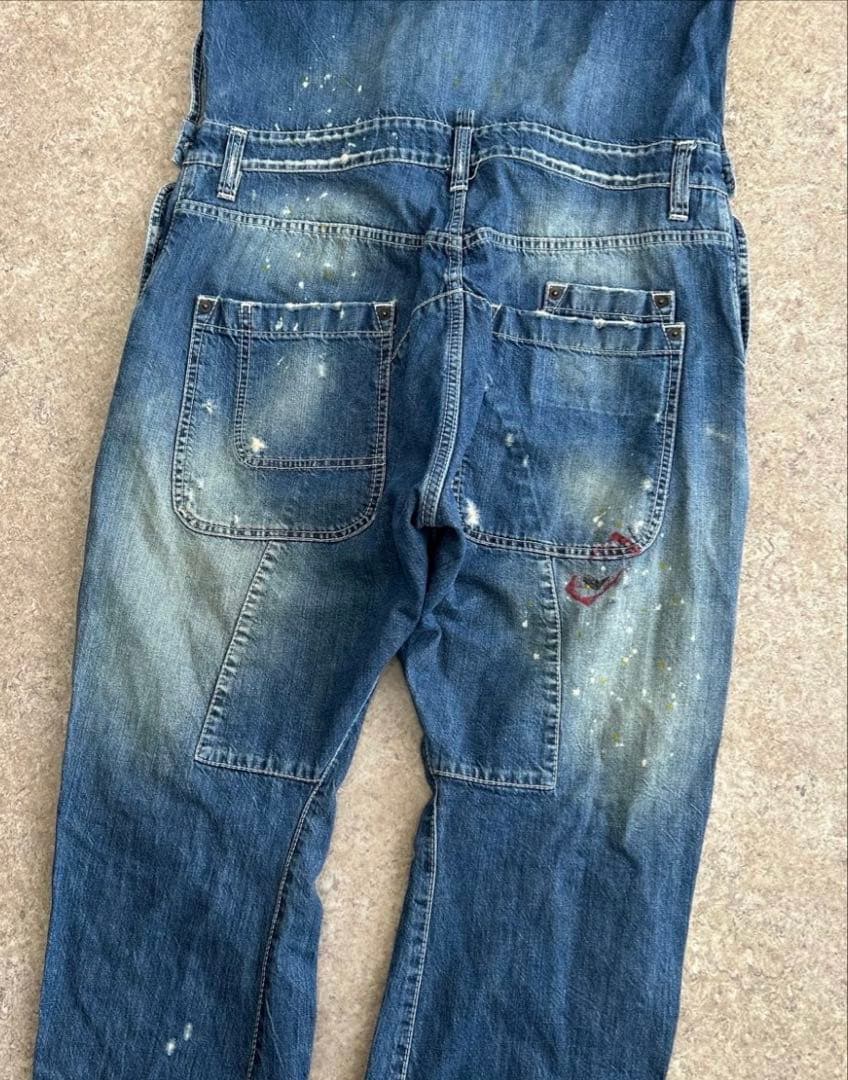 DSQUARED２　オーバーオール　サイズ44　デニム　ダメージ加工　長袖