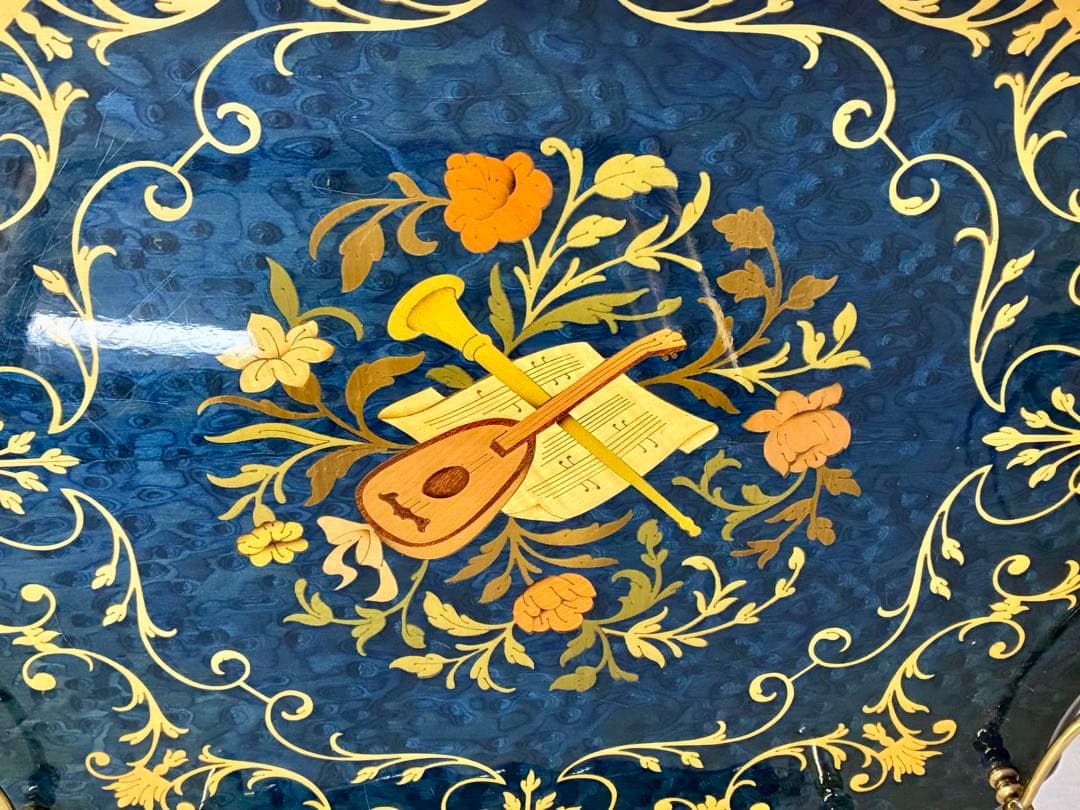 管459☆イタリア製☆ドマン社☆象嵌細工☆アンティーク☆キッチンワゴン