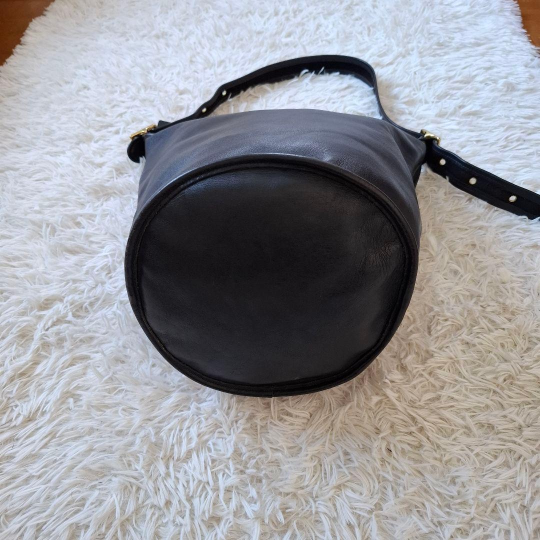 old coach ショルダーバッグ バケツ ブラック レザー 90s 9085