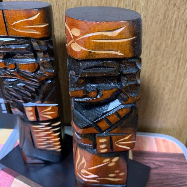 木彫りの置物　北海道　摩周湖　お土産　外国人　海外　コレクション　日本人形