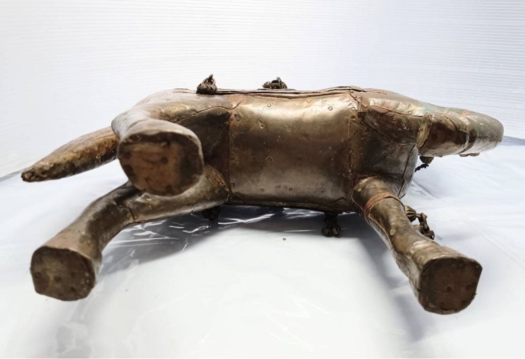 ヴィンテージ 馬 置物 騎馬 金属張り合わせ 精巧な造り インテリア 飾り 置物