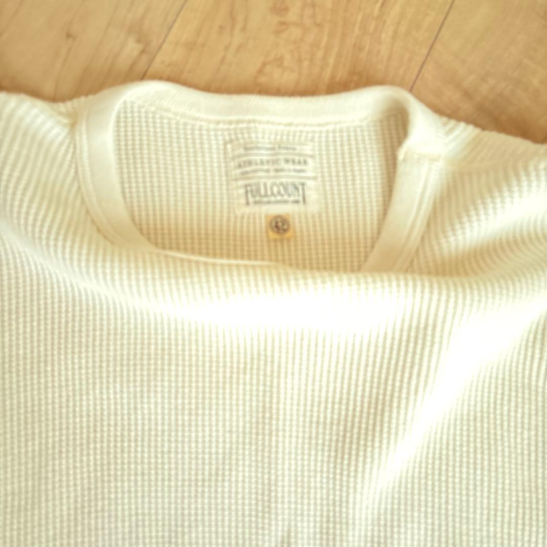 フルカウント　ワッフル　長袖　ホワイト　クリーム