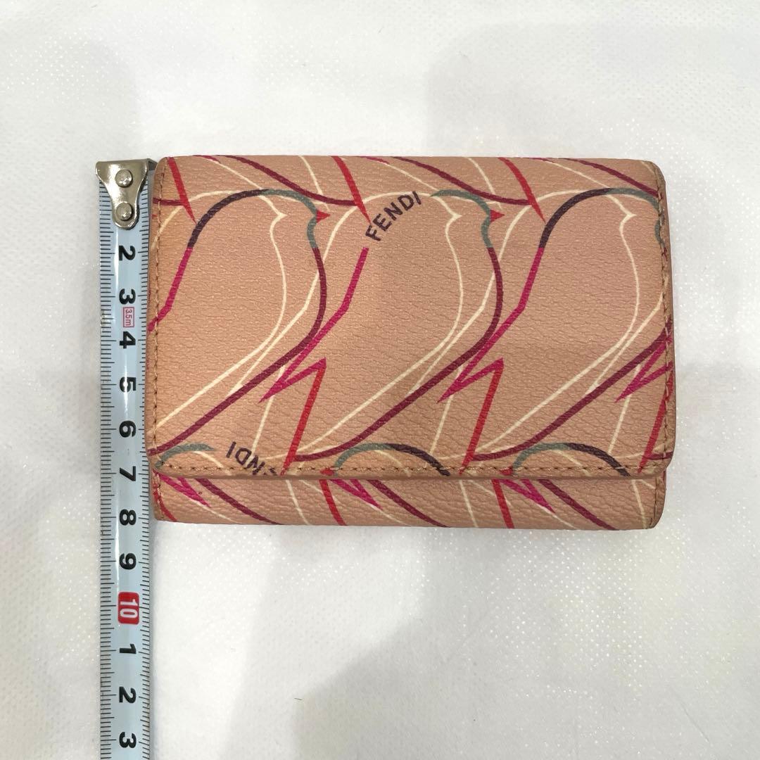 FENDI カードケース　鳥モチーフ　美品　ピンク/ベージュ