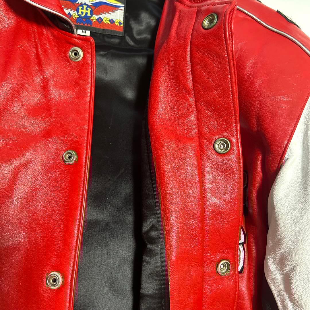 希少JEFF HAMILTON シカゴ・ブルズ レザースタジャン レッド M