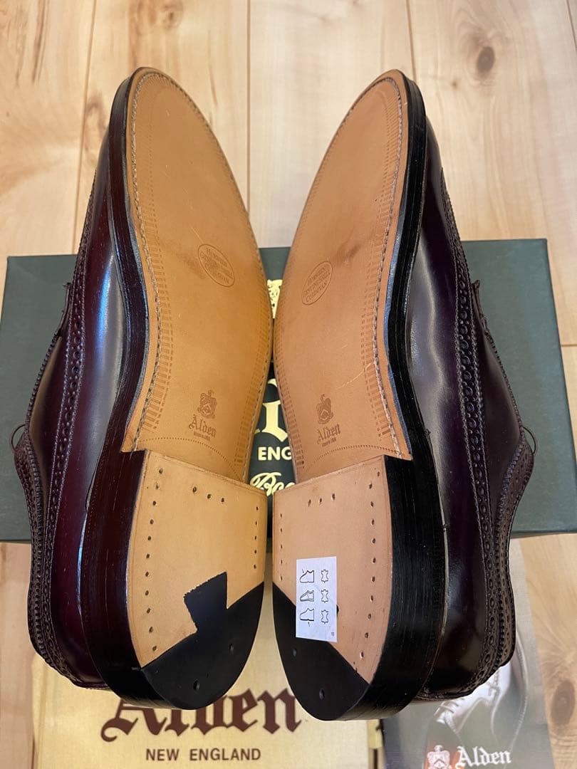 米国製新品Aldenオールデンコードバン バーガンディウィングチップ US8.5